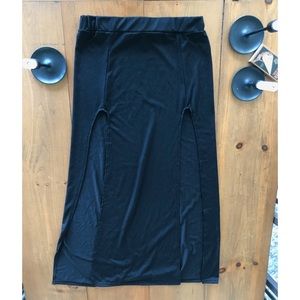 Black maxi skirt w/ side slits